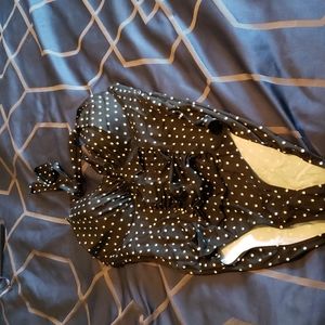 Size 20 black polka halter one piece with built in bra